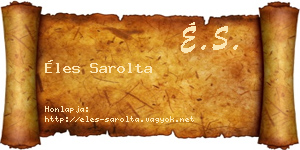 Éles Sarolta névjegykártya